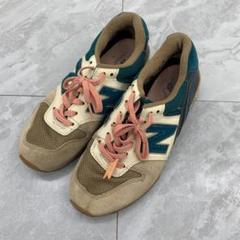 New Balance スニーカー レザー切替 メッシュ素材 ベージュ系