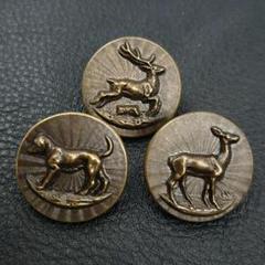 ハンティング 動物ボタン フランス ヴィンテージ french vintage