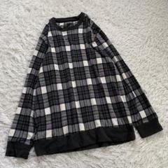UNIQLO ユニクロ (XL) 総柄 チェック ニット トレーナー
