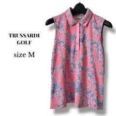 TRUSSARDI GOLF ピンク　ボタニカル　ゴルフウェア　ノースリーブ　M