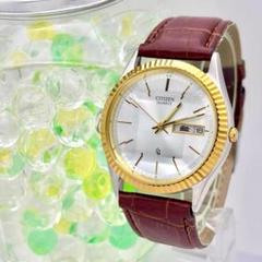 ff366 CITIZEN 6100-s96401 ゴールド デイデイト メンズ