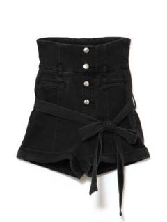 パンツ andmary Highwaist ribbon pants black M ANDMARY】Highwaist ribbon pants
