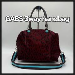 GABS 3way ハンドバッグ ショルダーバッグ ハラコ 豹柄 レザー 本革