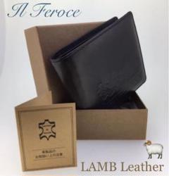 ✴︎新品✴︎ イルフェローチェ 高級 ラムレザー 二つ折り財布 ペイズリー柄