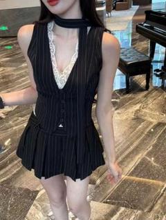 大人気❤️ミニセットアップ　ストライプ柄　春夏デートお出かけコーデ