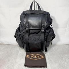 TOD'S トッズ ファブリックレザー バックパック ミディアム　ブラック
