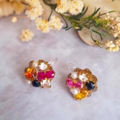 ノンホールピアス　アクセサリー　ビジュー　キラキラ　イヤリング　[mc0313]