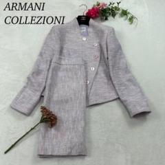 アルマーニコレッツォーニ　ノーカラージャケットダブルジップ花柄グレー40 アルマーニコレツィオーニARMANI COLLEZIONI ウールダブルボタン