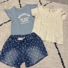3点 Tシャツ2枚　ショートパンツ　デニム　ドット　f.o kids h&m