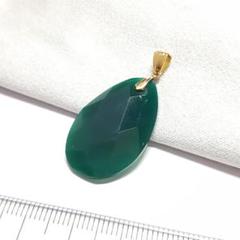 ペンダント 【GP/1】 K18 天然石 グリーン 緑 瑪瑙 18金 トップ