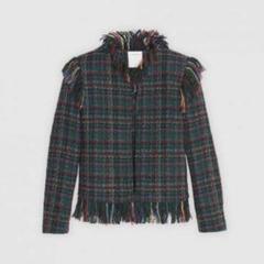 【新品・未使用品】 SANDRO ツイード ジャケット グリーン ミックス 42 新品・未使用品】 SANDRO ツイード ジャケット グリーン