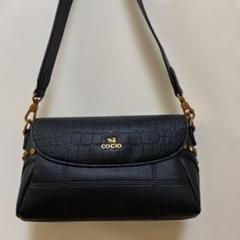 COCIO bag クロコ風型押し シボ　ブラック　バッグ　y2k