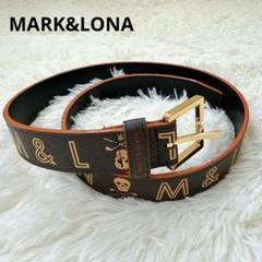 美品 マーク&ロナ レザー ベルト ブラック オレンジ レディース ゴールド金具 美品 マーク&ロナ レザー ベルト ブラック オレンジ レディース