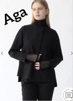 アーガ Aga Aga Black ノーカラーケープジャケット(505988778