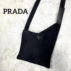 【美品】PRADA プラダ 三角ロゴ ショルダーバッグナイロン ブラック