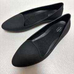 【美品✨】crocs クロックス フラット アイコニック ブラック W8