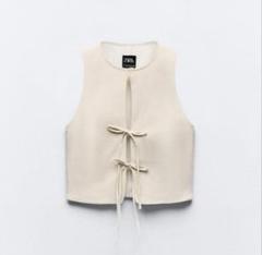 ZARA ジレ リボン付き