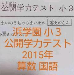 浜学園 小3 2015年 公開学力テスト 算数 国語