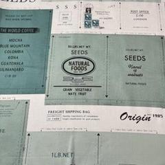 小関鈴子　Seed sack word　グリーン　生地　YUWA