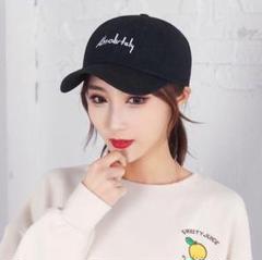 【韓国限定・新品】emis キャップ ブラック 男女兼用 ユニセックス j44○男女兼用 韓国系 メッセージキャップ ユニセックス 黒 T28