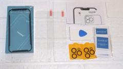 iphone 15 pro ガラスフィルム　カメラ【2+2枚セット】ガイド枠付き