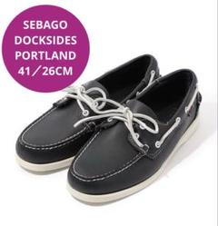 セバゴ SEBAGO US9 27cm レザー 本革 デッキシューズ ネイビー SEBAGO - □セバゴ/ドッグサイズ/デッキシューズ/黒レザー/27E