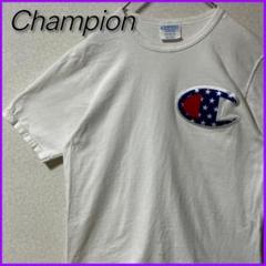 【訳あり・軽度なシミ】 Champion チャンピオン ワッペン ロゴ Tシャツ