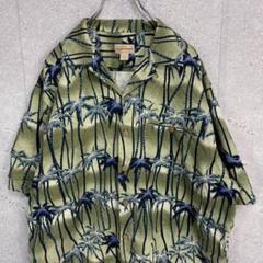 ISLAND PARADISE オープンカラー　アロハシャツ　シルク100 L
