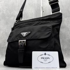 【美品❗️現行類似】プラダ ショルダーバッグ 三角ロゴ ナイロン ブラック 希少