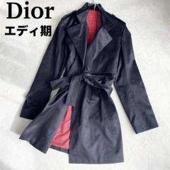 ディオールオム　DIORHOMME　エディラスト　トレンチコート　ブラック　44 希少✨️エディ期✨️Dior HOMME トレンチコート ベルト 44