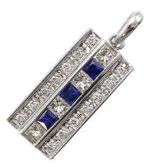 ペンダント Pt900 ダイヤモンド0.50ct サファイア0.35ct