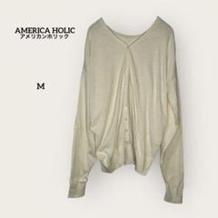 AMERICA HOLIC Ｖネック カーディガン クリーム色 M