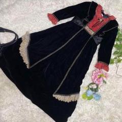 美品　ベネピアン　フォーマルワンピース　ベロア　黒　ドレス　大人女性　XS相当