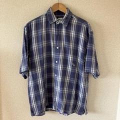 カリフォルニアジェネラルストア　半袖　シャツ　コットン　ブルーチェック　日本製 カリフォルニアジェネラルストア 半袖 シャツ コットン ブルー
