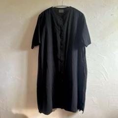 Tandey オローネ　コットンノーカラー長袖ブラウス　ブラック ノーカラーブラウス コットンオックス起毛 | シャツBLナガソデ