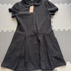 COMME CA ISM ブラック フレアワンピース 130A
