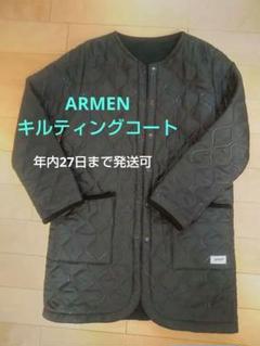 アーメン　ARMEN ウール　ノーカラーキルティングコート　ブラック　1 楽天市場】ARMEN（アーメン） ノーカラー キルティング