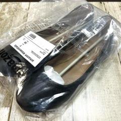 バレエシューズ レディース 24.0cm ブラック 黒