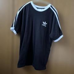 adidas ブラック　半袖Tシャツ　Lサイズ 3本ライン