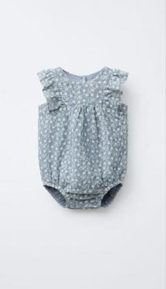 新品　zara ザラ　花柄ロンパースと帽子セット 68cm 70