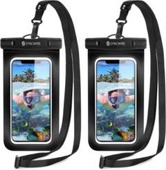 【 2枚セット 】防水ケース スマホ用 iPhone 防水ケース (ブッラク)
