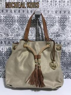 【良品】マイケルコース タッセル ハンドバッグ ショルダー 肩掛け キャンバス