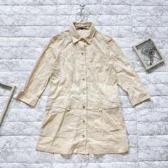 la.f... ラエフ ロングシャツ ライトベージュ シアー感あり 2Sサイズ