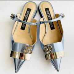 美品☆希少☆セルジオロッシ SR MILANO ミュール ポインテッドトゥ 白 美品☆希少☆セルジオロッシ SR MILANO ミュール ポインテッド