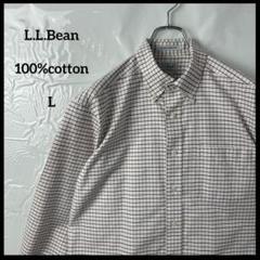 長袖チェックシャツ　L.L.Beanエルエルビーン　赤茶　白 ヴィンテージ00sのサムネイル