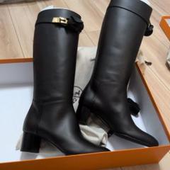 【新品同様】HERMES エルメス　ジャンピングブーツ　34.5 HERMES 【超美品】エルメス ジャンピング ロングブーツ #34.5 約