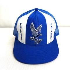 【訳あり品】US製　キャップ　メッシュ　トラッカーキャップ　FALCONS　青