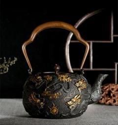 新しい九龍金手作り鋳鉄急須無コーティング高級功夫茶