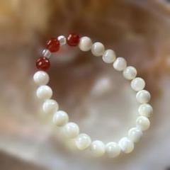 【愛情】パワーストーン あかメノウ マザーオブパール 水晶