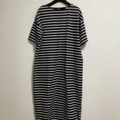 コカ　ボーダーカットソーワンピース　ロング　L